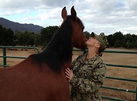 military equine therapy-woman